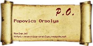 Popovics Orsolya névjegykártya